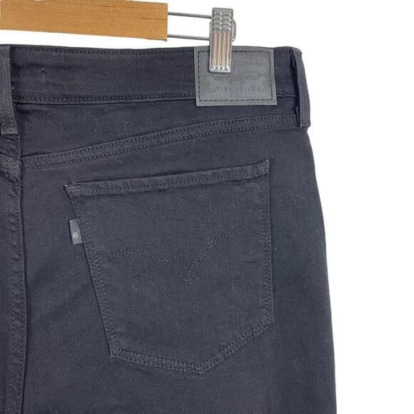 Levi's 711 Black Skinny Ankle Crop Ruffle Flare Hem Stretch Jeans Size 33 - Picture 10 of 16